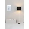 Faro Lampadaire VOLTA E27 IP20, nickel satiné, noir 