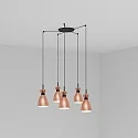 Faro Luminaire à suspension RETRO 5 flammes E14 IP20, cuivre, mat 