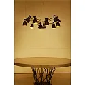 Faro pendant luminaire RETRO 12 flames E14 IP20, copper, black matt 