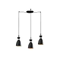 Luminaire à suspension RETRO 3 flammes E14 IP20, cuivre, noir mat 