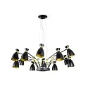 Luminaire à suspension RETRO 12 flammes E14 IP20, or, satiné, noir mat 