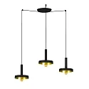 Luminaire à suspension WHIZZ 3 flammes E27 IP20, or, noir 