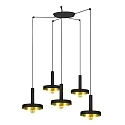 Luminaire à suspension WHIZZ 5 flammes E27 IP20, or, noir 