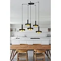 pendant luminaire WHIZZ 5 flames E27 IP20, gold, black 