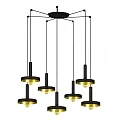 Luminaire à suspension WHIZZ 7 flammes E27 IP20, or, noir 