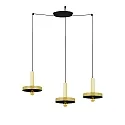 Luminaire à suspension WHIZZ 3 flammes E27 IP20, or, noir 