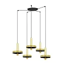Luminaire à suspension WHIZZ 5 flammes E27 IP20, or, noir 