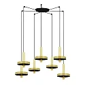 Luminaire à suspension WHIZZ 7 flammes E27 IP20, or, noir 