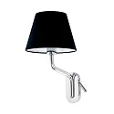 Luminaire mural ETERNA E27 IP20, chrome, noir 