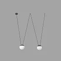Faro Luminaire à suspension MINE PC SPACE à 2 flammes E27 IP20, gris foncé 