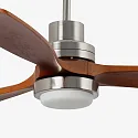 Faro Ventilateur plafonnier LANTAU XL avec télécommande IP20, nickel mat, noyer