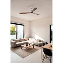 Faro Ventilateur plafonnier LANTAU XL avec télécommande IP20, nickel mat, noyer