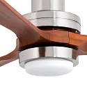 Faro Ventilateur plafonnier LANTAU L avec télécommande IP20, nickel mat, noyer
