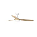 Faro Ventilateur plafonnier PUNT M avec télécommande IP20, blanc mat, érable