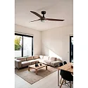 Faro Ventilateur plafonnier PUNT M avec télécommande IP20, noir mat, noisette