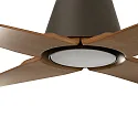 Faro Ventilateur plafonnier TYPHOON M avec télécommande IP44, marron, érable