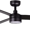 Faro Ventilateur plafonnier RUDDER S avec télécommande IP20, noir mat, noisette