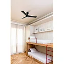 Faro Ventilateur plafonnier RUDDER S avec télécommande IP20, noir mat, noisette