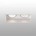 Faro Plafonnier encastré HYDE SQ à 2 flammes GU10 IP20, blanc mat 