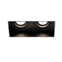 Plafonnier encastré HYDE SQ à 2 flammes GU10 IP20, noir mat 