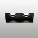Faro Plafonnier encastré HYDE SQ à 2 flammes GU10 IP20, noir mat 