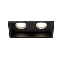 Plafonnier encastré HYDE SQ à 2 flammes GU10 IP44, noir mat 