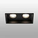 Faro Plafonnier encastré HYDE SQ à 2 flammes GU10 IP44, noir mat 