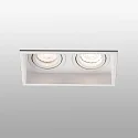 Faro Plafonnier encastré HYDE SQ à 2 flammes GU10 IP20, blanc mat 