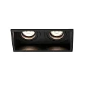 Plafonnier encastré HYDE SQ à 2 flammes GU10 IP20, noir mat 