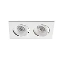 Plafonnier encastré ARGON à 2 flammes, angulaire, pivotant GU10 IP20, blanc mat 