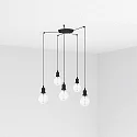 Luminaire à suspension ART 5 flammes E27 IP20, noir 