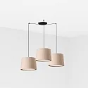 pendant luminaire SAMBA 3 flames E27 IP20, beige, black matt 