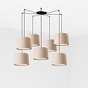Luminaire à suspension SAMBA 7 flammes E27 IP20, beige, noir mat 