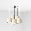 Luminaire à suspension CONGA 5 flammes E27 IP20, noir mat, blanche 