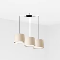 Luminaire à suspension CONGA 3 flammes E27 IP20, beige, noir mat 