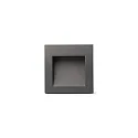 Luminaire d'encastrement mural  SEDNA SQ90 carré, indirect, commutable IP65, gris foncé 