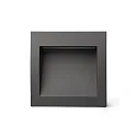 Luminaire d'encastrement mural  SEDNA SQ140 carré, indirect, commutable IP65, gris foncé 