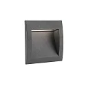 Faro Luminaire d'encastrement mural  SEDNA SQ140 carré, indirect, commutable IP65, gris foncé 