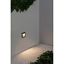 Faro Luminaire d'encastrement mural  SEDNA SQ140 carré, indirect, commutable IP65, gris foncé 