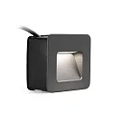 Faro Luminaire d'encastrement mural  NASE SQ Bas, carré, commutable IP44, gris foncé 