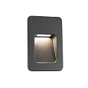Luminaire d'encastrement mural  NASE Bas, angulaire, commutable IP44, gris foncé 