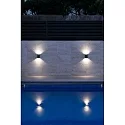 Luminaire mural d’extérieur LING à 2 flammes LED IP54, gris foncé 