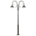 Lampadaire d'extérieur NÁUTICA à 2 flammes E27 IP33, brun rouille 