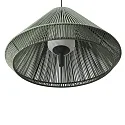 Faro Luminaire suspendu d'extérieur SAIGON OUT E27 IP44, gris foncé, olive verte 