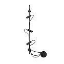 Luminaire mural d’extérieur CLAP 3 flammes LED IP65, noir 