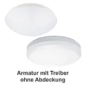 Applique et plafonnier 7465 Ø 36cm IP65, blanche gradable