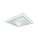 LED Recessed Downlight, 15W, 3000K, 1500lm, square, IP21, opal, DALI dimmable, white