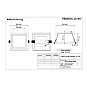 LED Recessed Downlight, 29W, 3000K, 2900lm, square, IP21, opal, white