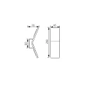 wall luminaire ADA 2 flames, square IP20, nickel matt dimmable