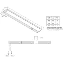 Eclairage sous meuble LED MODULITE F - HVLCS avec interrupteur IP20, aluminium  5W 475lm 3000K 120° 120° CRI 90-100 30cm